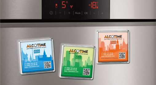 Дизайн магнитов на холодильник для ALCOTIME.COM