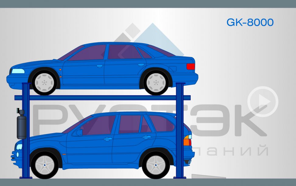 Флэш-анимация работы автомобильного подъемника модели GK-8000