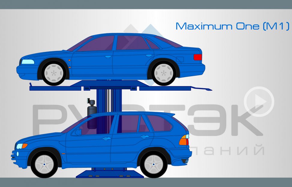 Flash анимация работы автомобильного подъемника модели Maximum One M-1